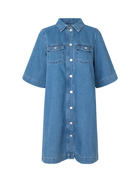 Mira-G denimkjole - 951 Mid vintage blue